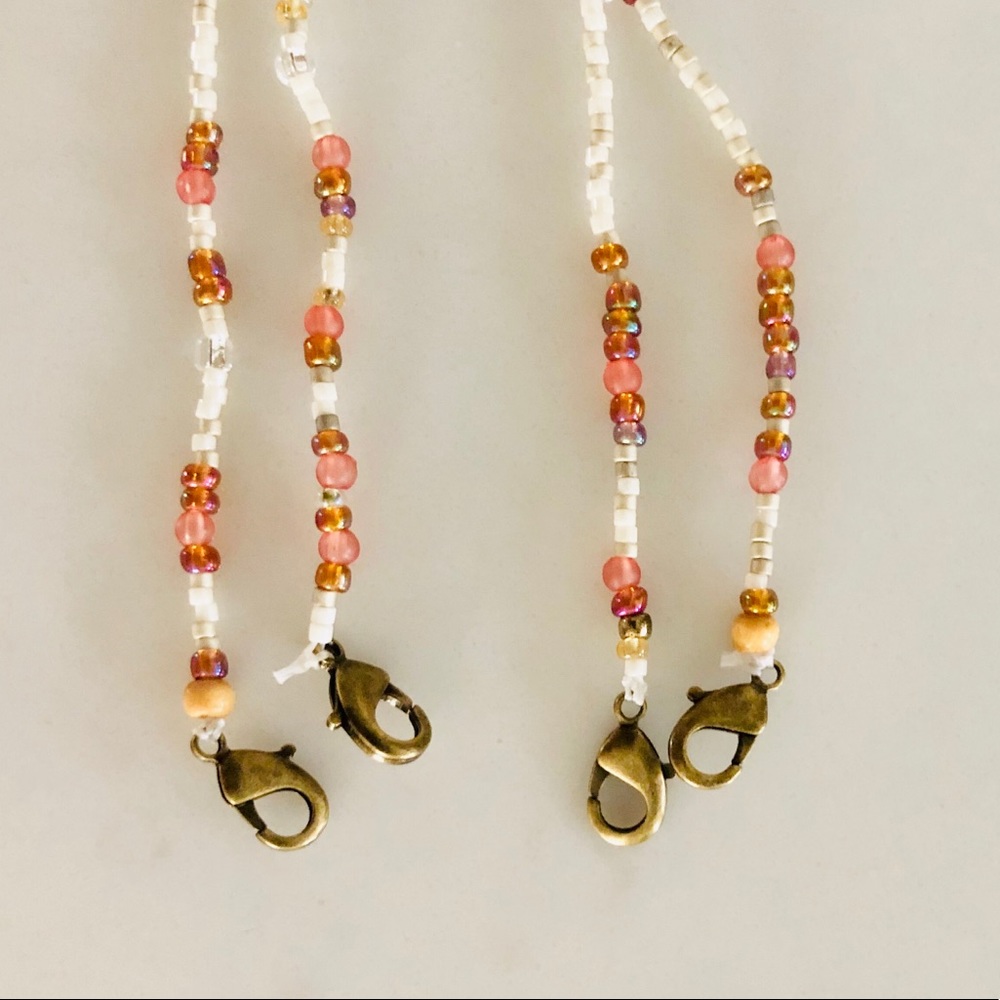 Hand Beaded Delicate Face Mask Chain Bead Necklace - Picture 7 of 13